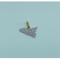 Ciondolo sicilia mm10x15 con smalto glitter argentato e galvanica oro in argento 925