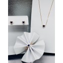 Orecchini cuore blu e zirconi a giro argento rosato 925