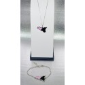 Collana Argento Sicilia Rosa Nero 