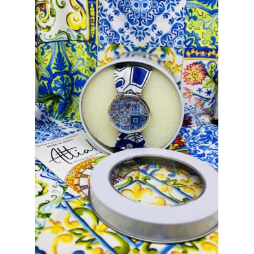 Attia orologio maioliche blu