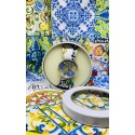 Attia orologio maioliche gialle e blu