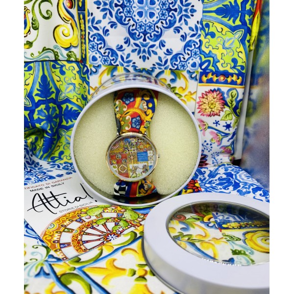 Attia orologio maioliche rosse