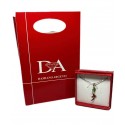 Collana con ciondolo asso di mazze smaltato in argento