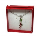 Collana con ciondolo asso di mazze smaltato in argento