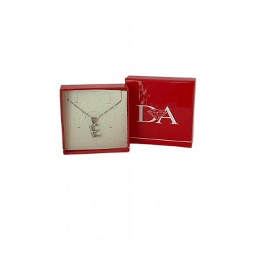 Collana con ciondolo lettera E argento&zirconi