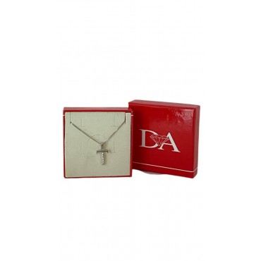 Collana con ciondolo lettera T argento&zirconi