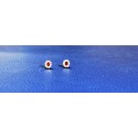 Orecchini con ovale 5x3 rosso e cornice di zirconi in argento 925