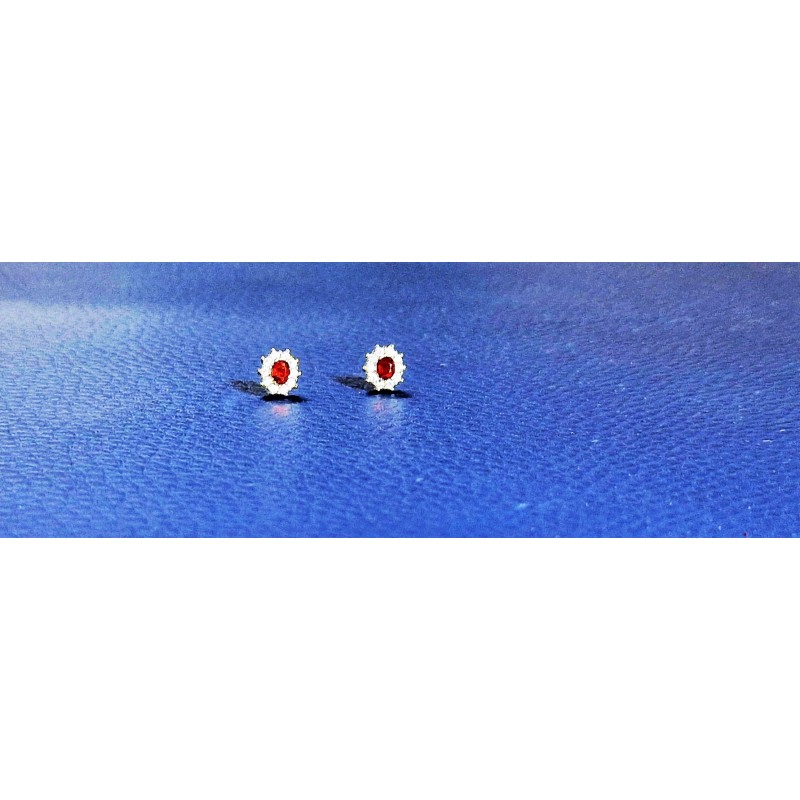 Orecchini A Spilla Con Zirconi Rossi | Argento 925 Senza Nickel | Made In Germany | SterlinX