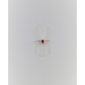 Anello con centrale ovale 5x3 rosso in argento 925