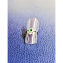 Anello con centrale ovale 5x3 verde in argento 925