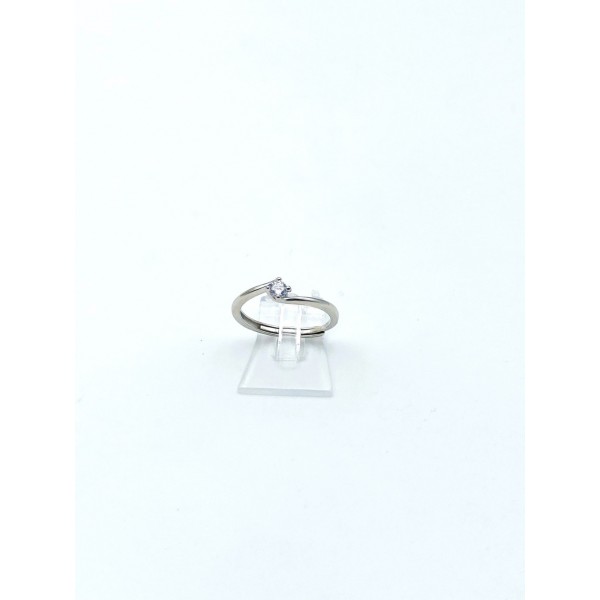 Anello solitario modello valentino in argento con zircone 3mm