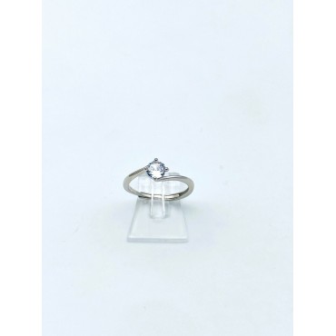 Anello solitario modello valentino in argento con zircone 5mm