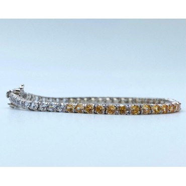 Bracciale tennis argento con zirconi gialli a sfumare 3mm