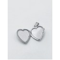 Pendente portafoto cuore in argento 2x2