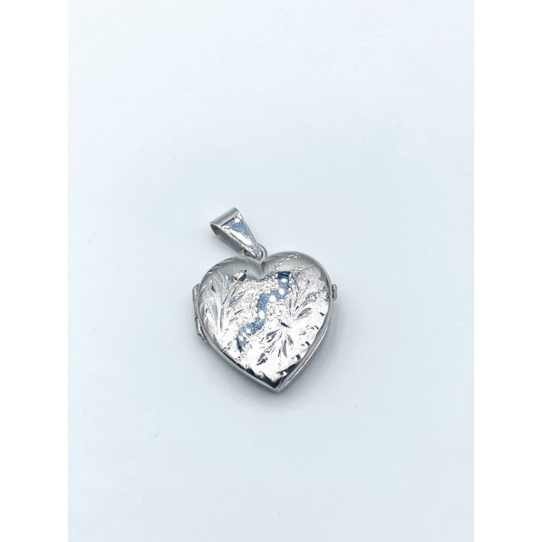 Pendente portafoto cuore in argento 2x2