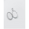 Collana maglia catenella con pendente portafoto ovale in argento 2,5x1,7