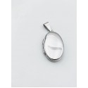 Collana maglia catenella con pendente portafoto ovale in argento 2,5x1,7