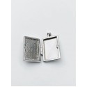 Pendente portafoto rettangolare in argento zirconato 1,3x2