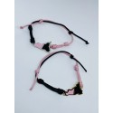 Bracciale Cordino Sicilia Rosa Nero 