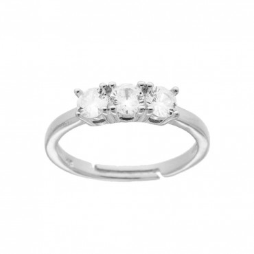 Anello argento trilogy con zirconi 4mm