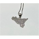 Ciondolo Sicilia in argento 925 zirconato