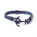 Bracciale corda e acciaio ancora blu e nero