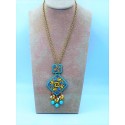 Collana ceramiche di Sicilia in bronzo sui toni del turchese