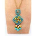 Collana ceramiche di Sicilia in bronzo sui toni del turchese