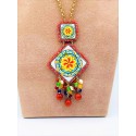 Collana ceramiche di Sicilia in bronzo sui toni del rosso