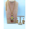 Collana ceramiche di Sicilia in bronzo sui toni del rosso