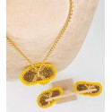 Orecchini coffe siciliane in bronzo sui toni del giallo
