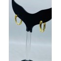 Orecchini argento dorato forma rettangolare smaltati bianco
