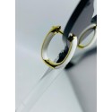 Orecchini argento dorato forma rettangolare smaltati bianco