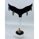Orecchini cerchio argento dorato e zirconi blu