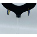 Orecchini cerchio argento dorato e zirconi blu