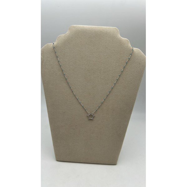 collana stella argento con perline verdi e zirconi