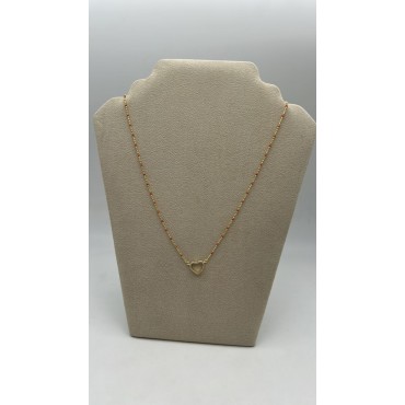 collana cuore argento con perline rosse e zirconi