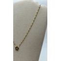 collana stella argento dorato con perline nere e zirconi