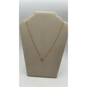 collana stella argento con perline rosse e zirconi