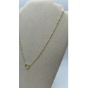 Collana cuore argento dorato con perline verdi e zirconi