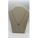 Collana stella argento rosato con perline rosse e zirconi