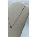 Collana stella argento rosato con perline rosse e zirconi