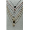 collana stella argento con perline nere e zirconi