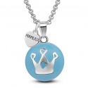 Chiama Angeli Mamijux smaltato azzurro con corona