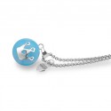 Chiama Angeli Mamijux smaltato azzurro con corona