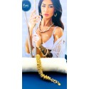 Bracciale rondelle large in alluminio dorato satinato