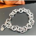 Bracciale catena rondelle in alluminio satinato