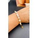 Bracciale alluminio dorato e perle barocche