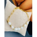 Bracciale alluminio dorato e perle barocche