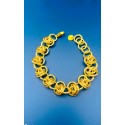 Bracciale rondelle a sfera in alluminio dorato satinato
